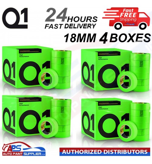 Q1 GREEN MASKING TAPE HIGH PERFORMACE - Box of 4" 18mm x 50m - FAST DELIVERY